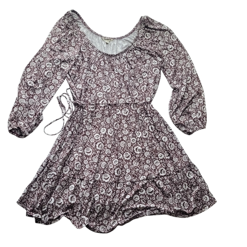 Boden Scooped Tiered Mini Dress 14 Long